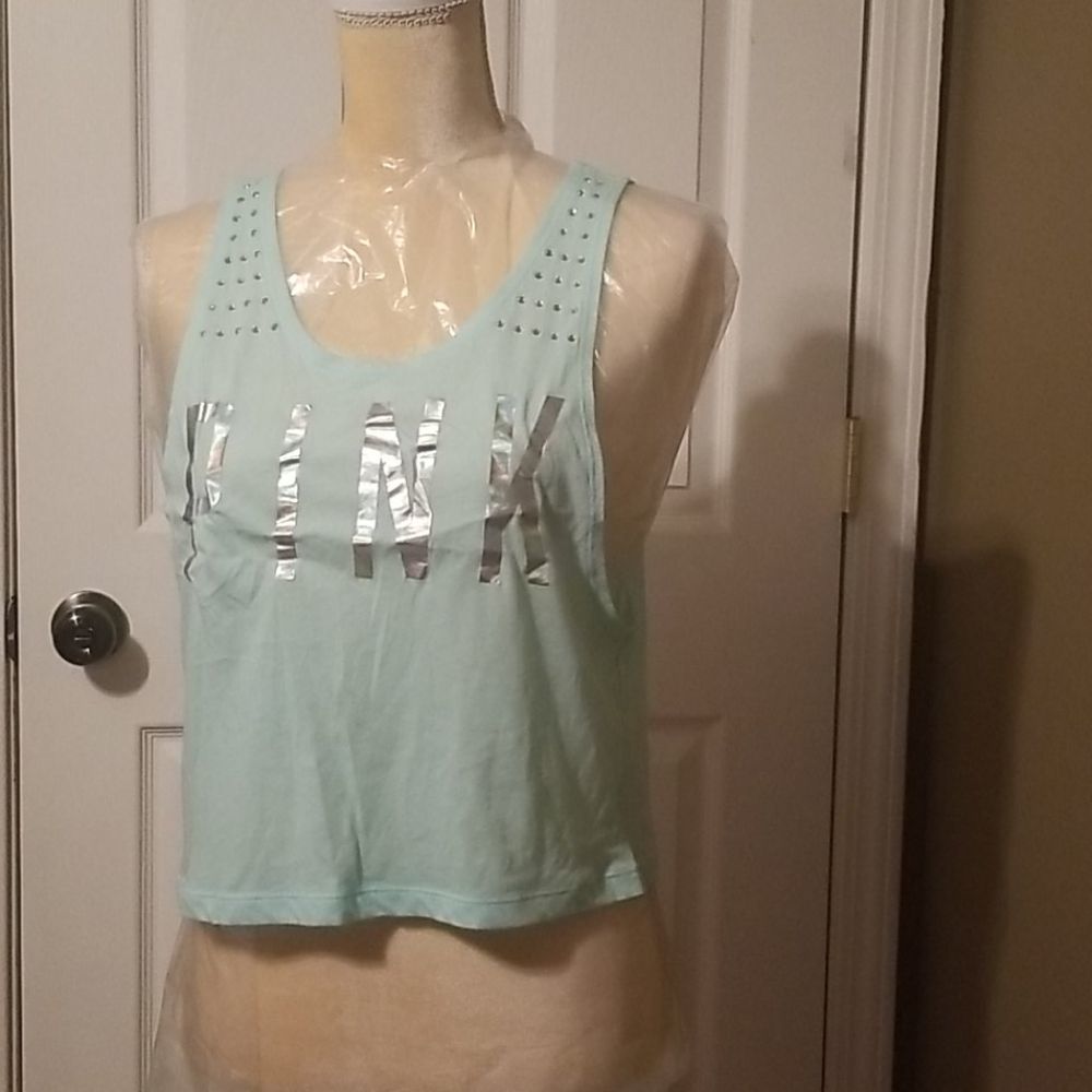 Pink Victoria secret teal color blue tank top xs